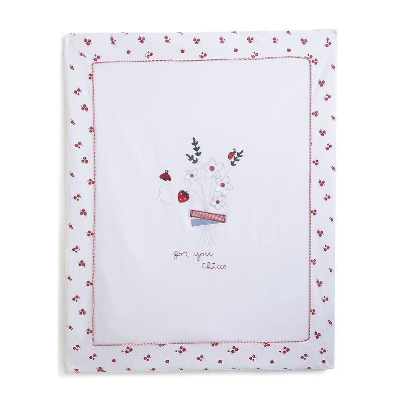 Girls White Knitted Pram Blanket With A Removable Cover image number 0